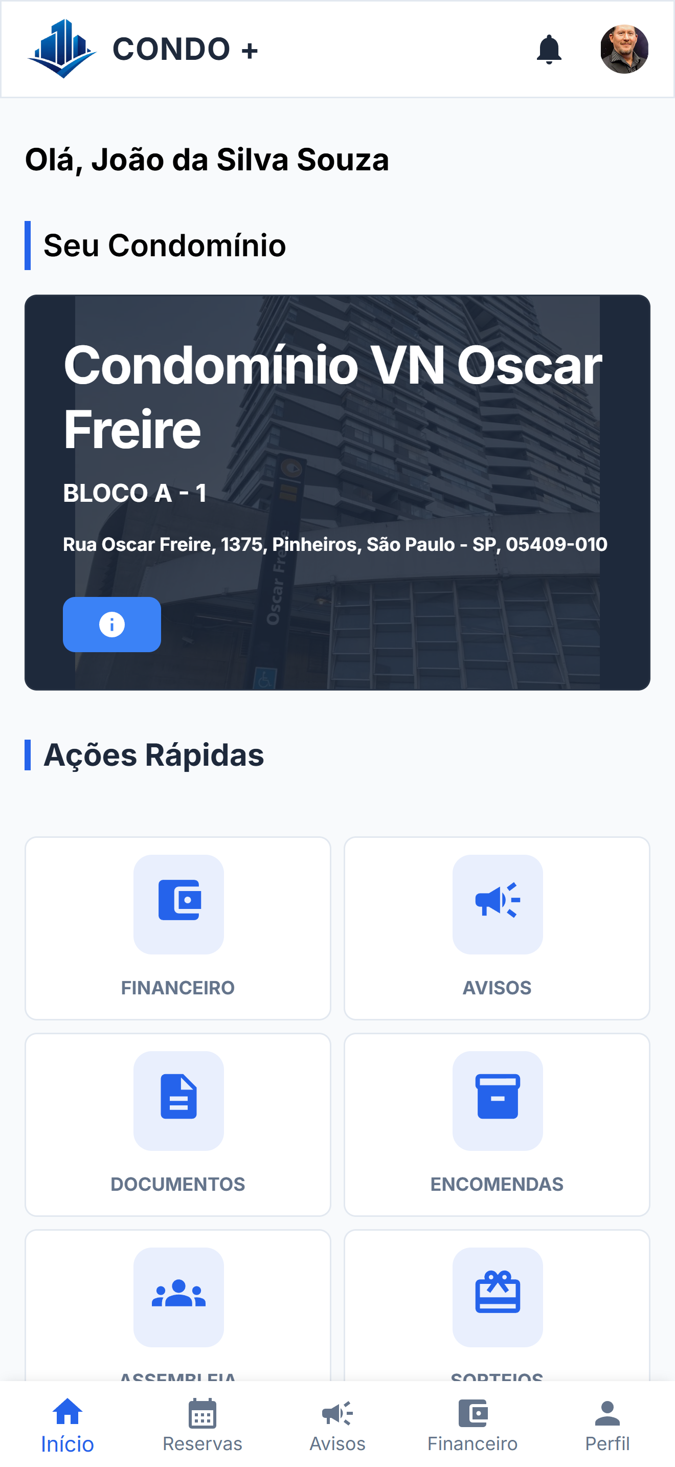 Dashboard Mobile Condo+